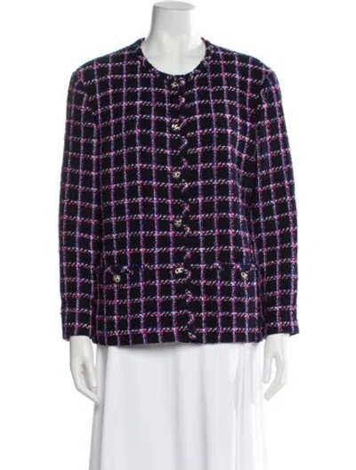 Pre-owned Chanel 2024 Tweed Evening Jacket In Blue