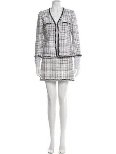 Pre-owned Chanel 2024 Tweed Evening Jacket In White