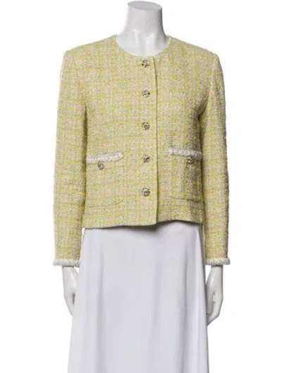 Pre-owned Chanel 2024 Tweed Jacket In Yellow