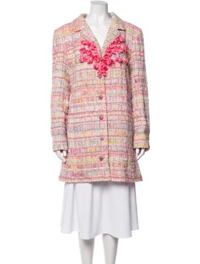 Pre-owned Chanel 2024 Tweed Pattern Blazer In Pink