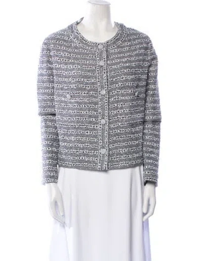 Pre-owned Chanel 2024 Tweed Pattern Evening Jacket In Black