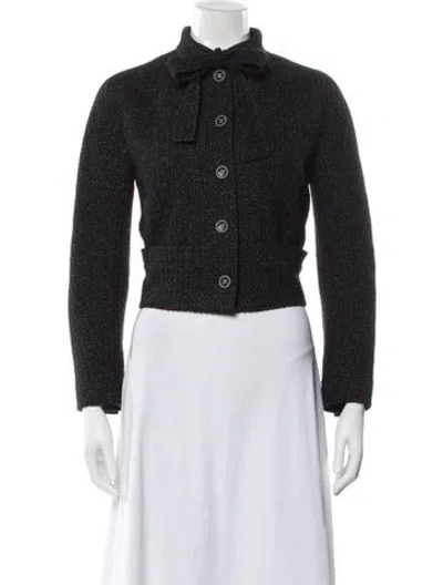 Pre-owned Chanel 2024 Tweed Pattern Jacket In Black