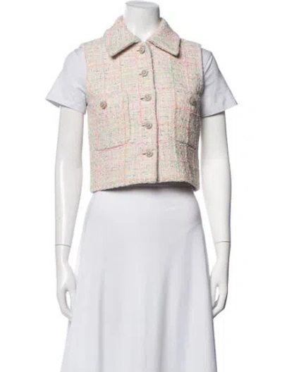 Pre-owned Chanel 2024 Tweed Pattern Vest In Metallic/pink