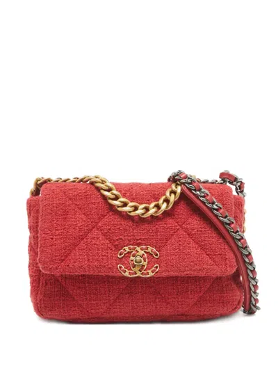 Pre-owned Chanel 2024 Tweed Shoulder Bag In Red