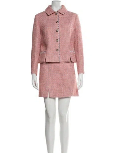 Pre-owned Chanel 2024 Tweed Skirt Suit In Pink