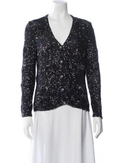 Pre-owned Chanel 2024 V-neck Sweater W/ Tags In Black