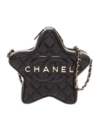 Pre-owned Chanel 2024 Walk Of Fame Star Bag In Black