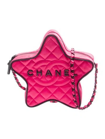 Pre-owned Chanel 2024 Walk Of Fame Star Crossbody Bag In Pink