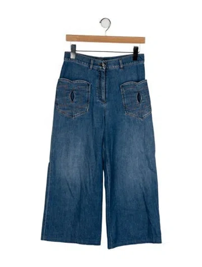 Pre-owned Chanel 2024 Wide Leg Jeans In Blue