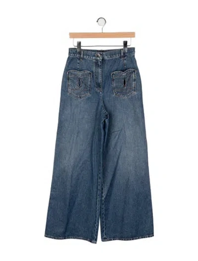 Pre-owned Chanel 2024 Wide Leg Jeans In Blue