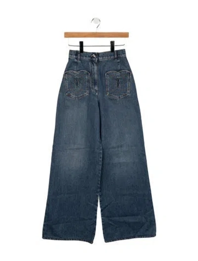 Pre-owned Chanel 2024 Wide Leg Jeans In Blue