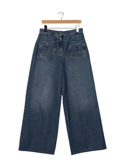 Pre-owned Chanel 2024 Wide Leg Jeans In Blue