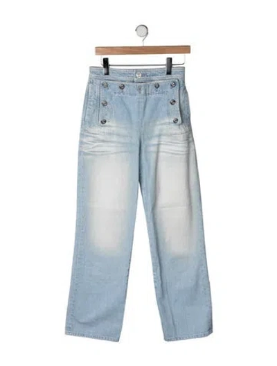 Pre-owned Chanel 2024 Wide Leg Jeans In Blue