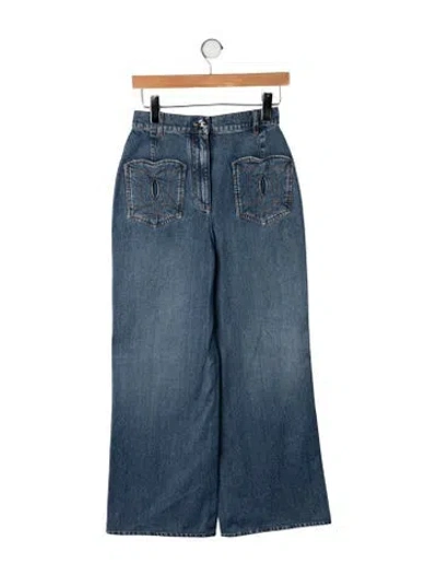 Pre-owned Chanel 2024 Wide Leg Jeans In Blue