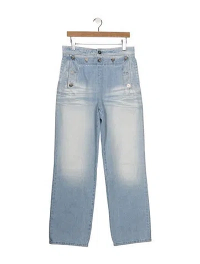 Pre-owned Chanel 2024 Wide Leg Jeans W/ Tags In Blue
