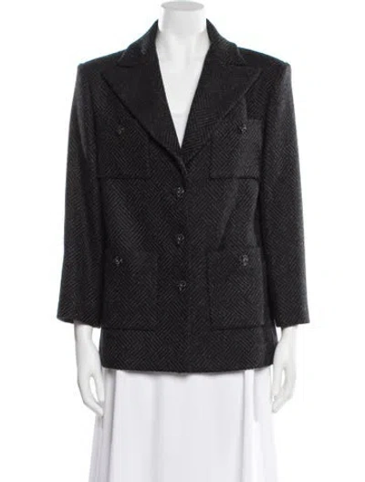 Pre-owned Chanel 2024 Wool Blazer In Black