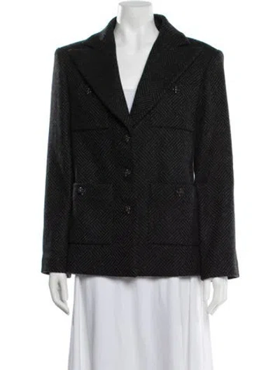 Pre-owned Chanel 2024 Wool Blazer In Black/grey