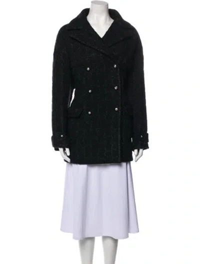 Pre-owned Chanel 2024 Wool Faux Fur Coat W/ Tags In Black