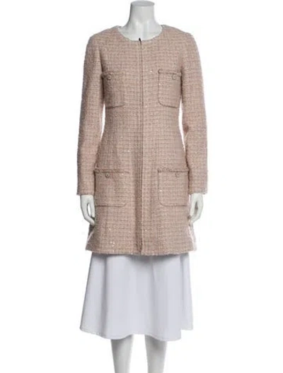 Pre-owned Chanel 2024 Wool Faux Fur Coat W/ Tags In Pink