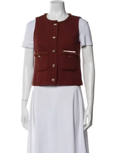 Pre-owned Chanel 2024 Wool Vest W/ Tags In Brown