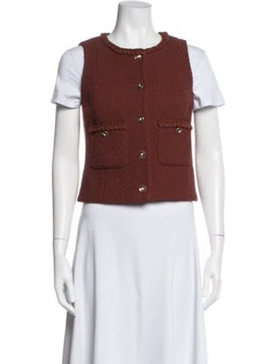 Pre-owned Chanel 2024 Wool Vest W/ Tags In Brown