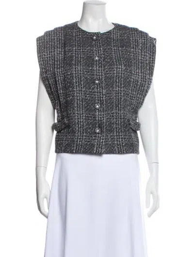 Pre-owned Chanel 2024 Wool Vest W/ Tags In Gray