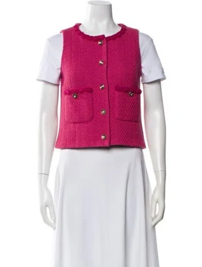 Pre-owned Chanel 2024 Wool Vest W/ Tags In Pink