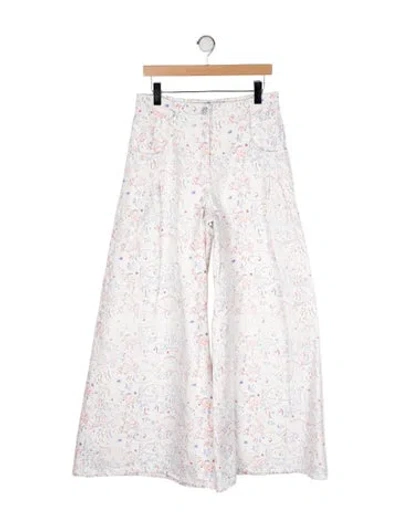 Pre-owned Chanel 2024-2025 Wide Leg Jeans In White
