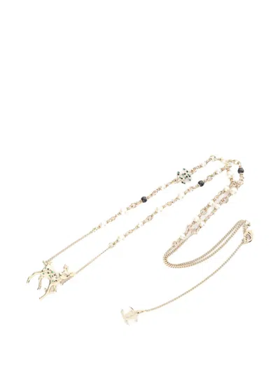 Pre-owned Chanel 2025 Bambi Necklaces In Gold