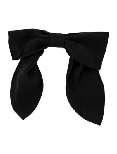 Pre-owned Chanel 2025 Bow Hair Clip In Black