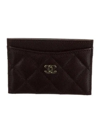 Pre-owned Chanel 2025 Card Holder Card Holder W/ Tags In Burgundy