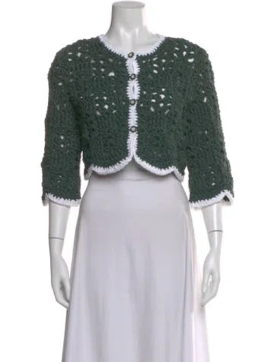 Pre-owned Chanel 2025 Cardigan Sweater In Green
