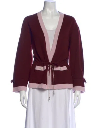 Pre-owned Chanel 2025 Cashmere Sweater W/ Tags In Burgundy