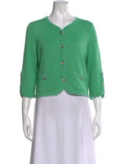 Pre-owned Chanel 2025 Cashmere Sweater W/ Tags In Green