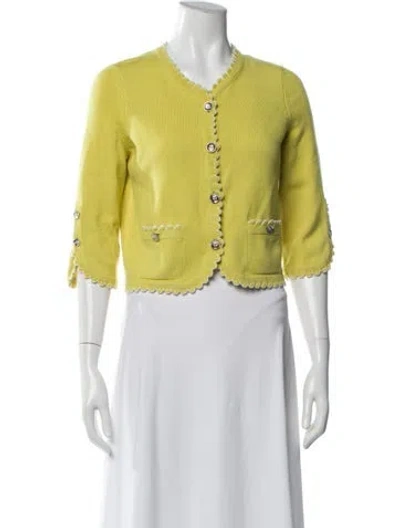 Pre-owned Chanel 2025 Cashmere Sweater In Yellow