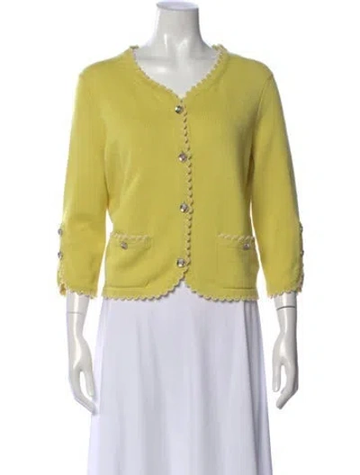 Pre-owned Chanel 2025 Cashmere Sweater In Yellow