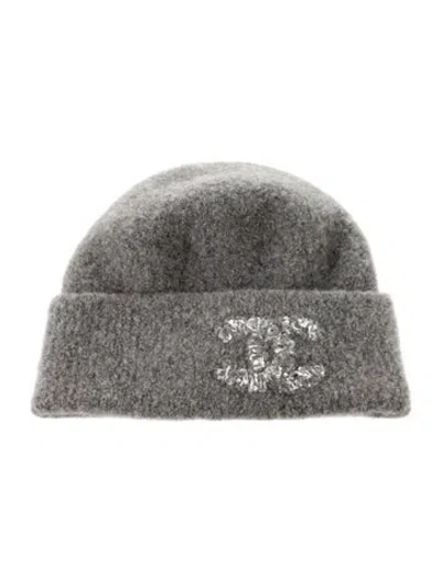 Pre-owned Chanel 2025 Cc Cashmere Beanie W/tags In Black