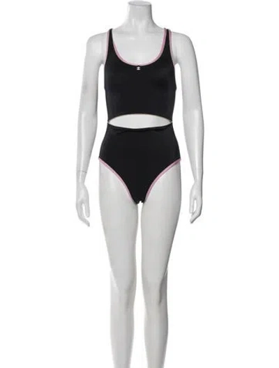 Pre-owned Chanel 2025 Coco Beach One-piece In Black