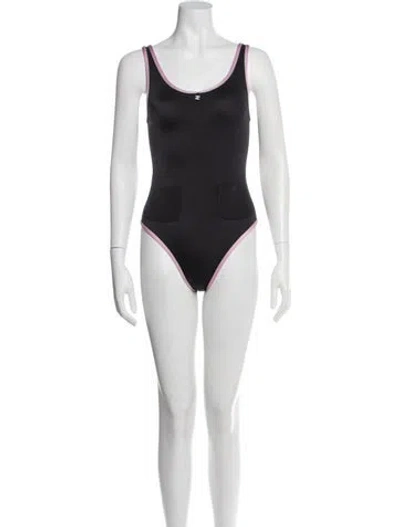 Pre-owned Chanel 2025 Coco Beach One-piece W/ Tags In Blue