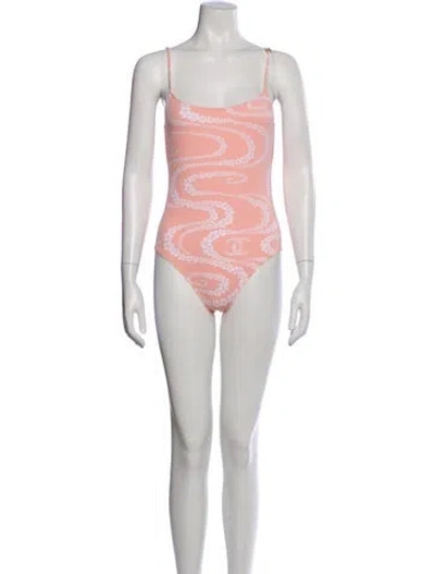 Pre-owned Chanel 2025 Coco Beach One-piece W/ Tags In Pink
