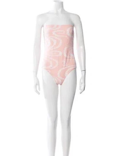 Pre-owned Chanel 2025 Coco Beach One-piece W/ Tags In Pink