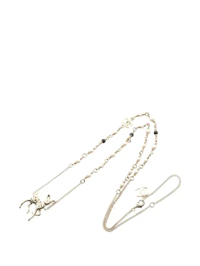 Pre-owned Chanel 2025 Coco Mark Bambi Necklace In Gold