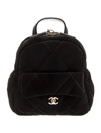 Pre-owned Chanel 2025 Coco Neige Cc Velvet Backpack In Black