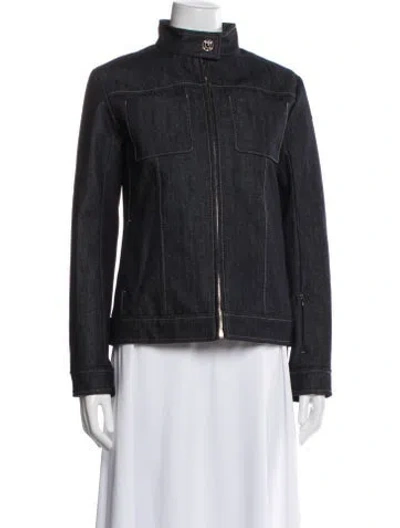 Pre-owned Chanel 2025 Coco Neige Denim Jacket In Blue