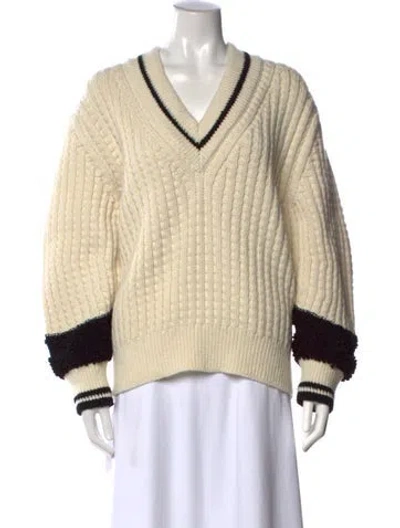 Pre-owned Chanel 2025 Coco Neige Sweater W/ Tags In White