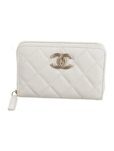 Pre-owned Chanel 2025 Coin Purse Coin Pouch W/ Tags In White