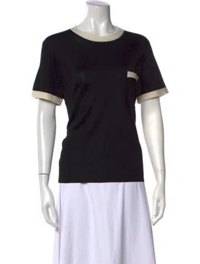 Pre-owned Chanel 2025 Crew Neck T-shirt In Black