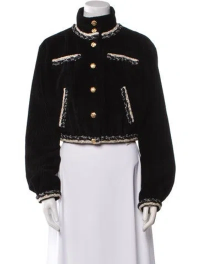 Pre-owned Chanel 2025 Faux Fur Jacket In Black
