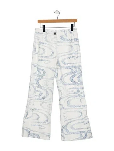 Pre-owned Chanel 2025 Flared Jeans W/ Tags In Blue