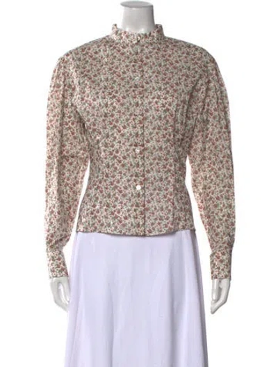 Pre-owned Chanel 2025 Floral Print Sweatshirt In White